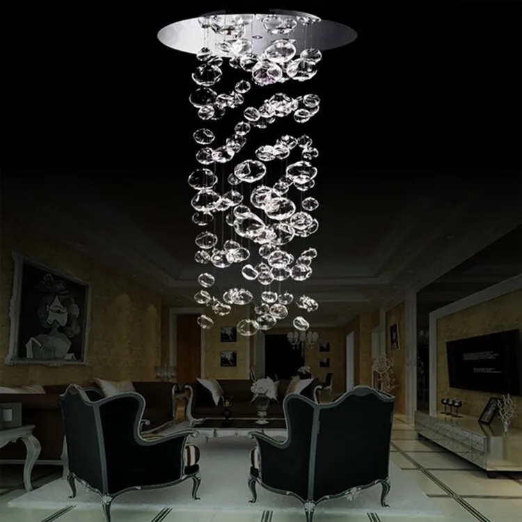 Modern opgeblazen glazen hanglampen LED Bubble Lights Woonkamer Trap Huisdecoratie Spoel gemonteerd kristal kroonluchter verlichting