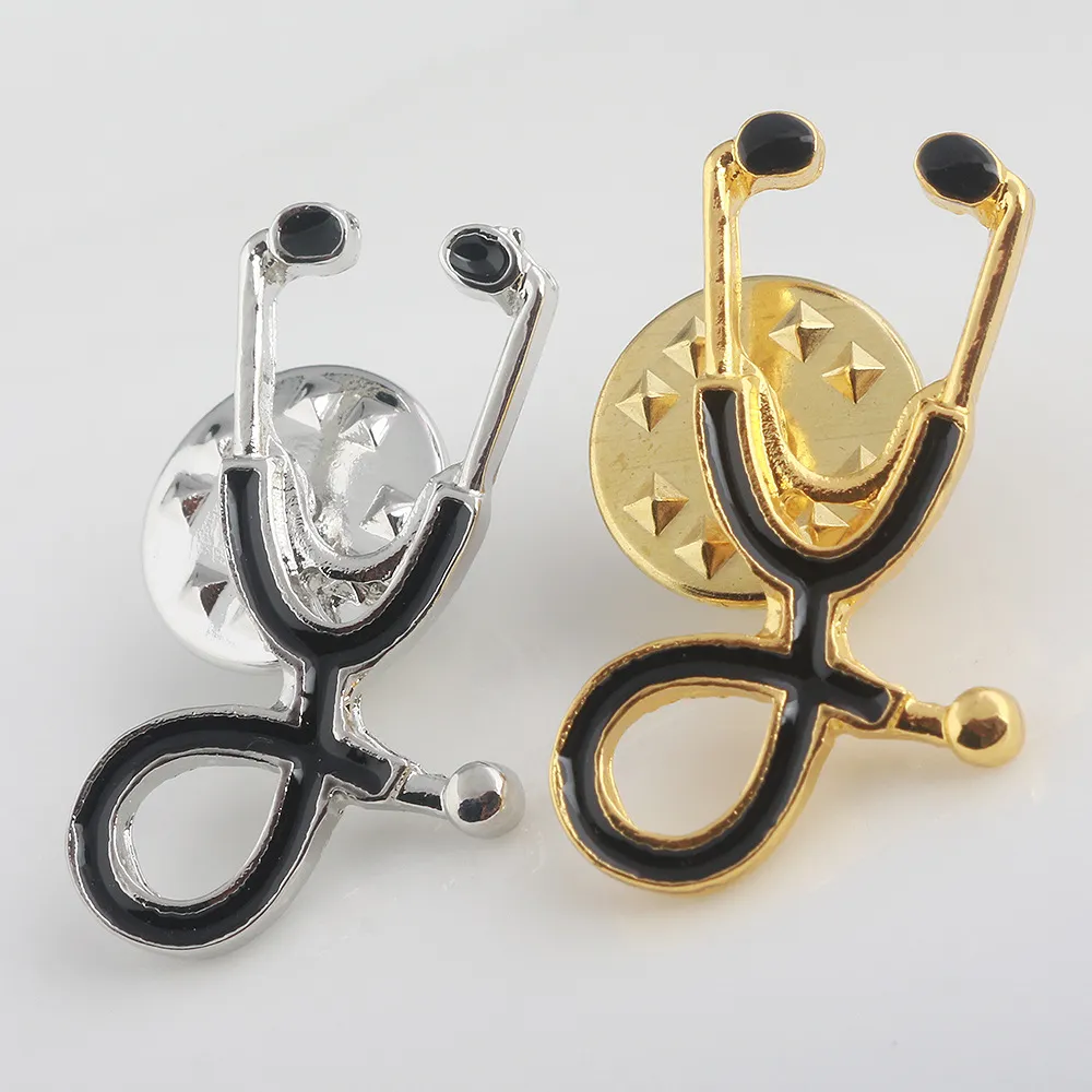 New arriver Vintage Docteur Stéthoscope Broche Émail Épingles Bijoux À La Mode Infirmière Médecin Médecin Étudiant Graduation Cadeaux