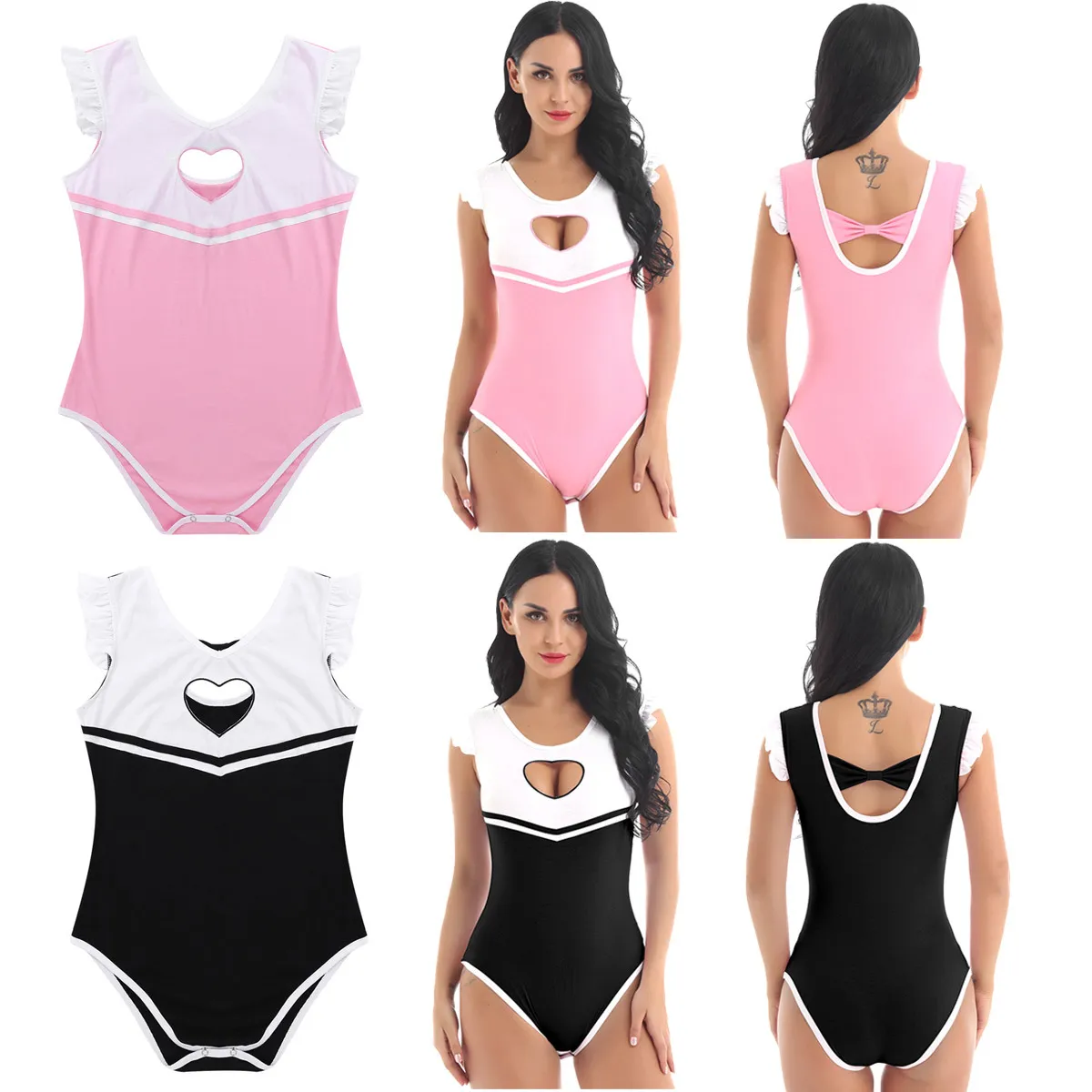 Heart Shaped Cutout Bust Crotch Romper Light Pink Jumpsuit Bodysuit Womens  Adult Bodycon Lingerie Nightwear For Sexy Cosplay LY191222 From Dang09,  $10.98