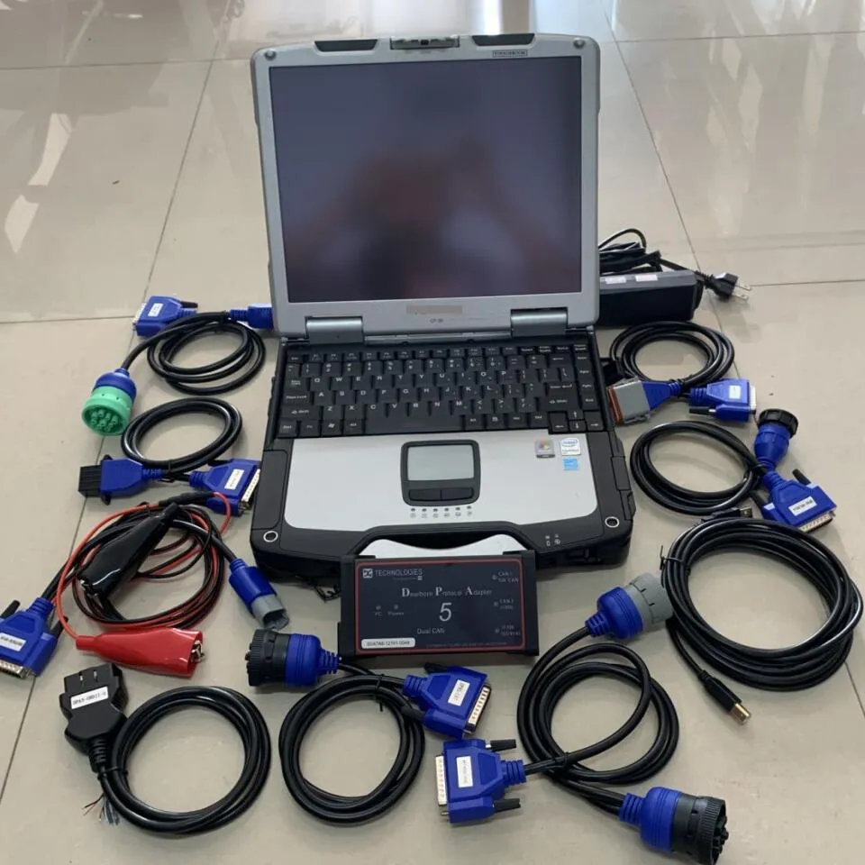DPA5-Diagnosetool, Diesel-LKW-Diagnosescanner mit Laptop, CF-30, Touchscreen, RAM, 4G-Kabel, kompletter Satz