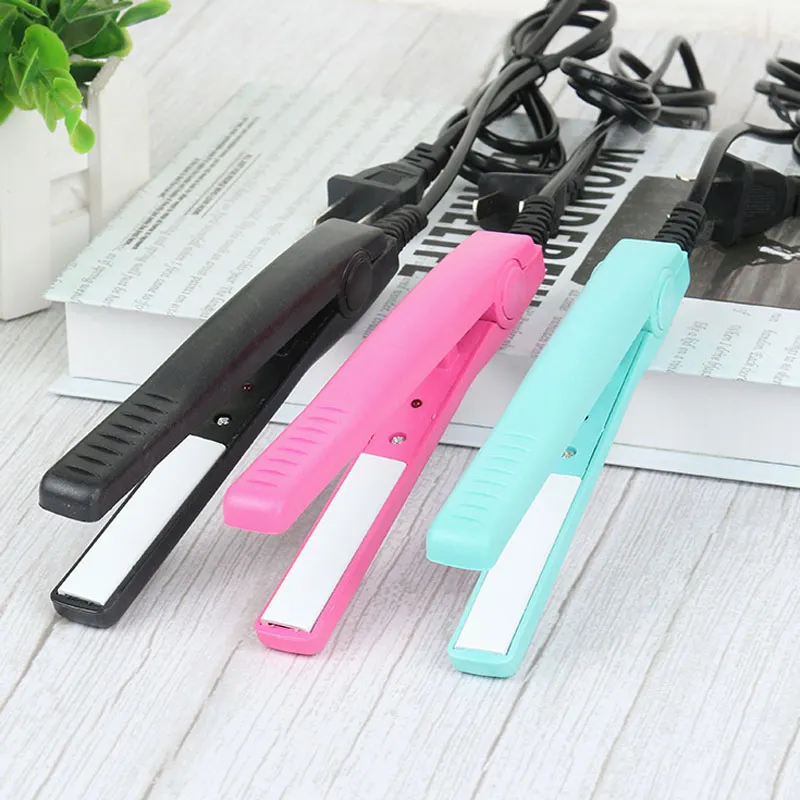 Mini Tragbare Elektrische Schiene Flache Eisen Kunststoff Lockenwickler Haarglätter Dauerwelle Haare Styling Appliance Haar Crimper DH1398