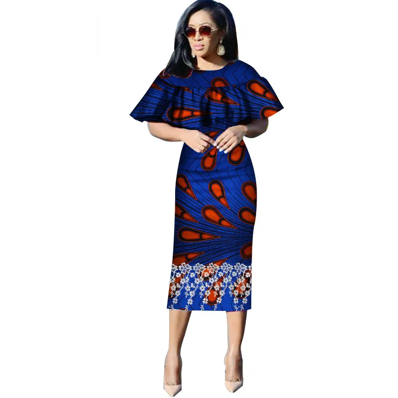 Vestidos الفساتين الأفريقية موضة جديدة فراشة طوق الملابس dashiki الأفريقية زائد الحجم مثير حزب اللباس WY3110