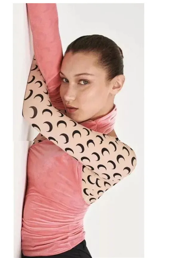 Fashion Brand Marine Serre 19SS Women Print Full Moon Print Long Sleeve