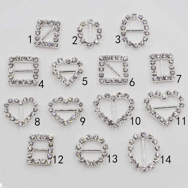 Rhinestone gespen Uitnodigingskaart Bruiloft Ribbon Slider, DIY Haaraccessoires Gratis verzending