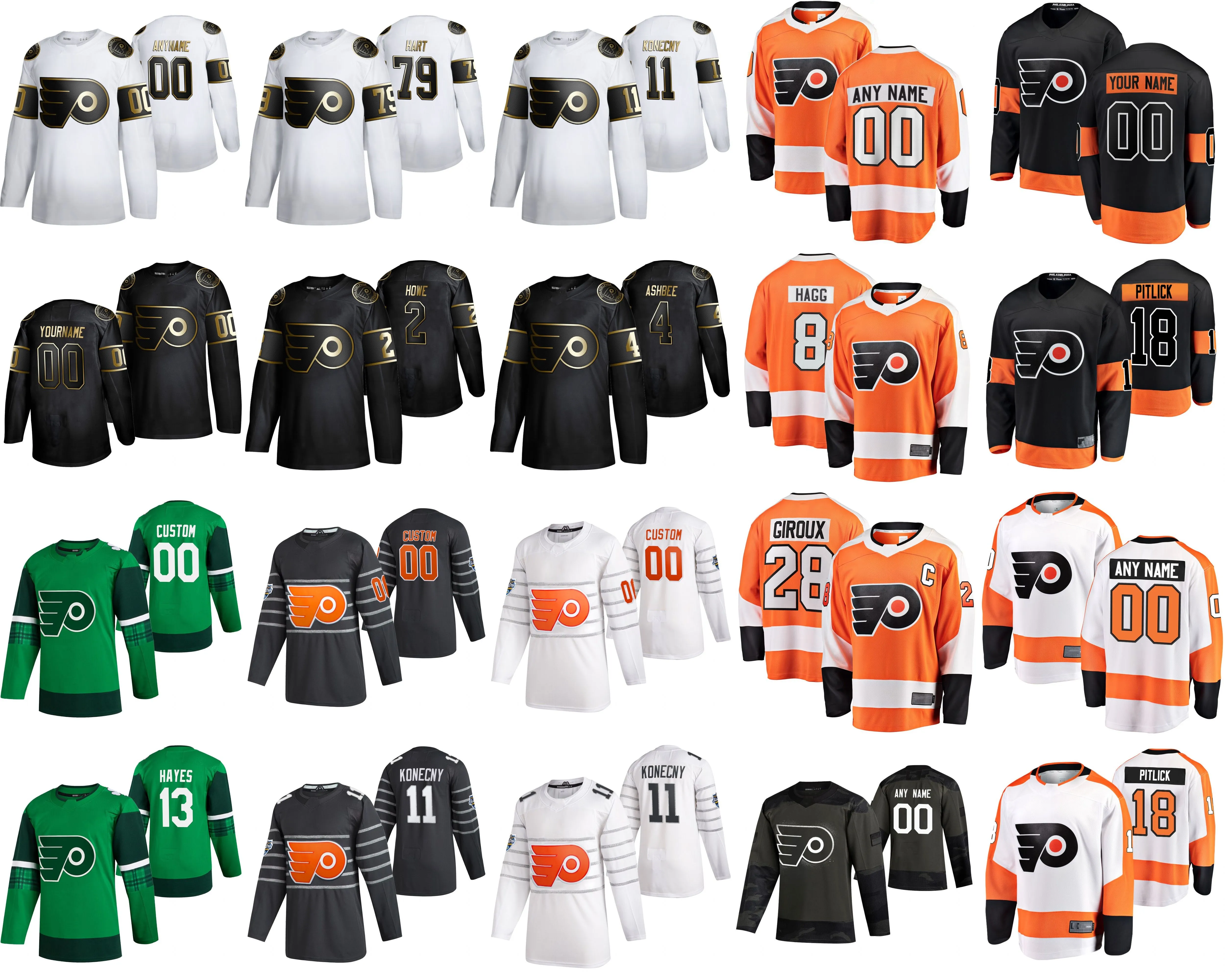 Philadelphia Flyers 2020 All Star Jerseys Derek Grant Nate Thompson