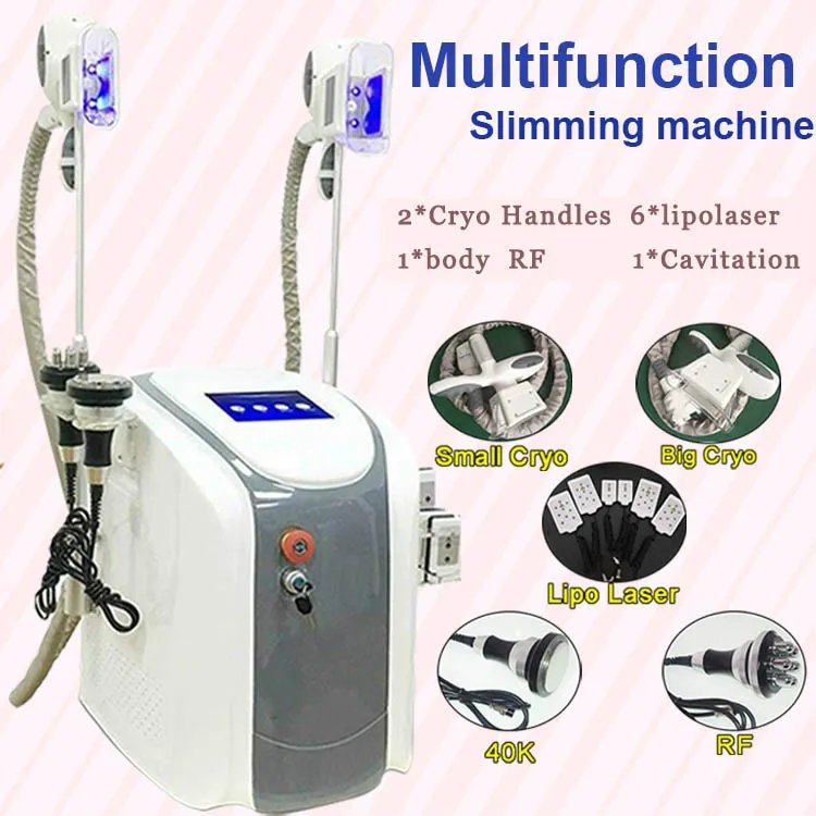 Multifunktionell sk￶nhetsutrustning Cryo Body Sculpting Fat Removal Slimming Machine RF Skin Draw Lyft Ultrasonic Cavitation Laser Fat Burning Loss Weight