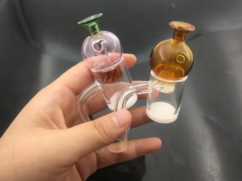 Стеклянный пузырь Dab Carb крышка 28.5 mm OD направленного стекла карбюратор крышки для плоской верхней кварцевые сосиски ногти стекла воды бонги Dab буровых установок