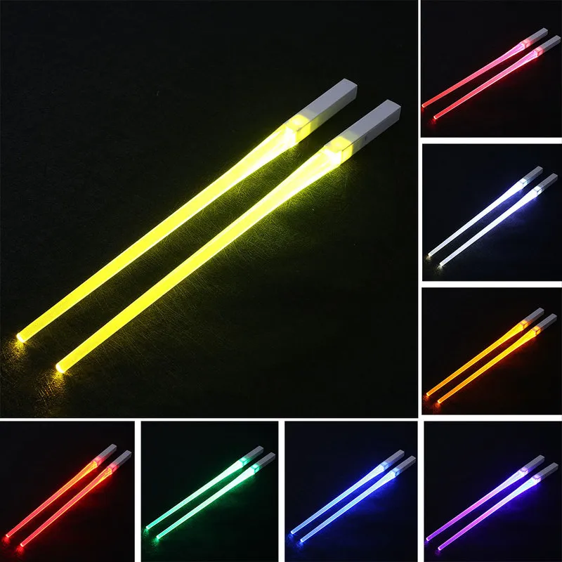 Chopsticks LED Lightsaber Reusable Light Up Chopstick Kitchen Party Tableware Creative Durable Glowing Gifts