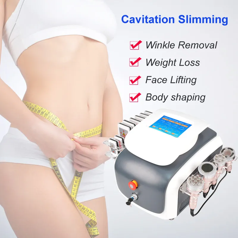 New cavitation vacuum equipment diode lipo laser pads ultrasound fat removal machine cavitation rf slimming machine home ues