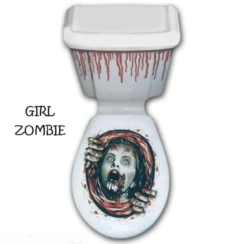 Halloween WC Sockel Pan Abdeckung Aufkleber Wasserdicht Badezimmer  Toilettensitz Aufkleber Gruseliger Zombie DIY Vinyl Aufkleber Horror PVC  Poster