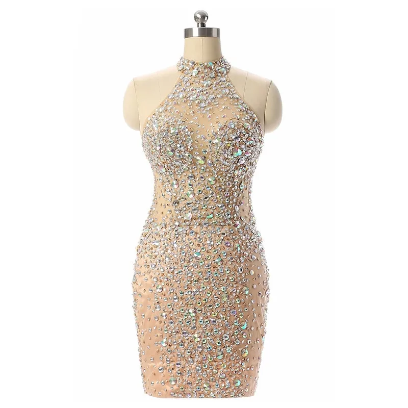 slim fit dress slacks Strapless Short Champagne Glitter Hoco Dress Y863 Champagne / 00