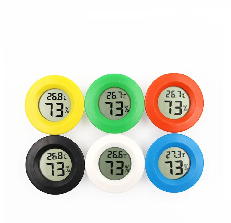 Mini Runde LCD Digital Thermometer Hygrometer Kühlschrank