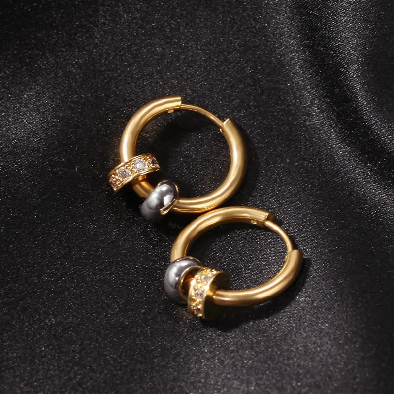 Mens Hip Hop Hoop Earrings Jewelry Womens Gold Plated Vintage Earring With Diamond