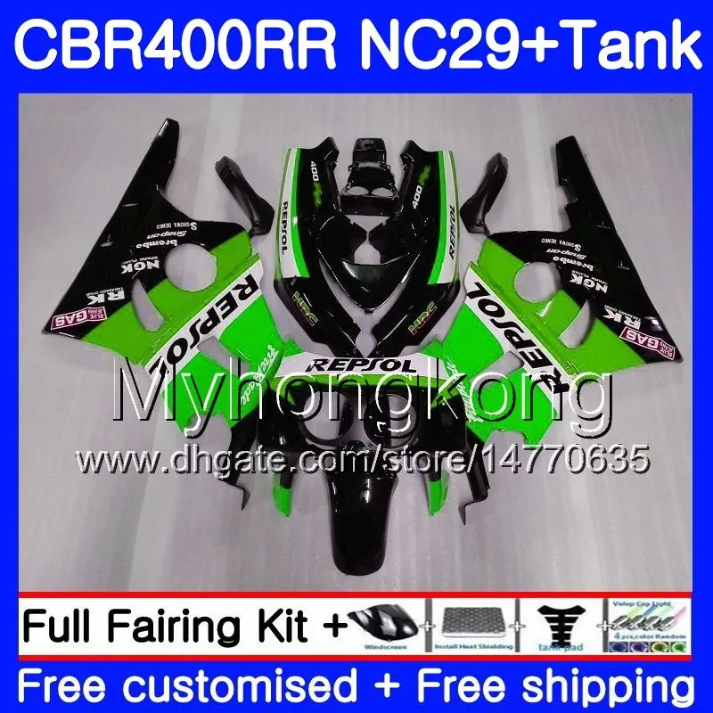 Kit för Honda CBR 400RR CBR400RR 1994 1995 1996 1997 1998 1999 268HM.50 NC29 Repsol Green CBR 400 RR NC23 CBR400 RR 94 95 96 97 98 FAIRING