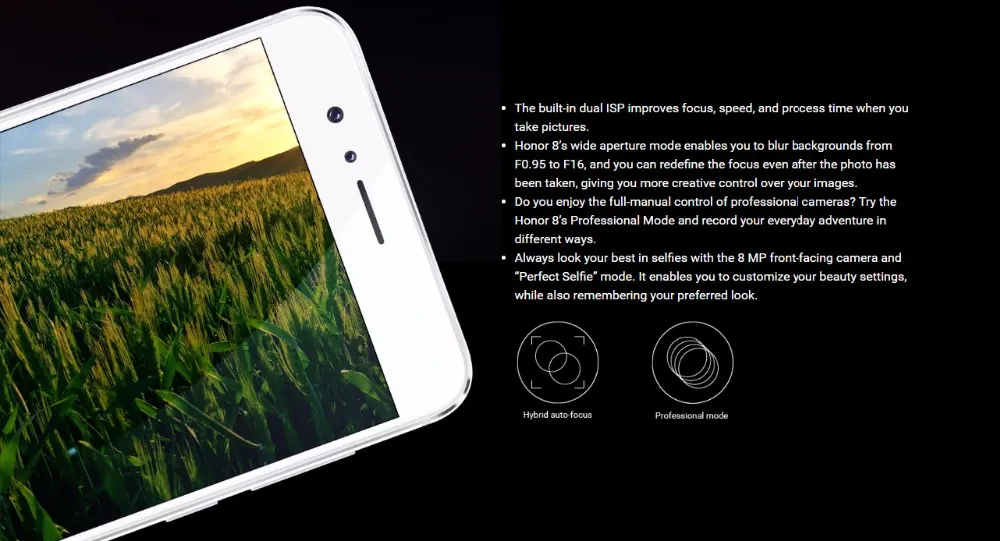 Оригинал Huawei Honor 8 4G LTE сотовый телефон Кирин 950 окта Ядро 3ГБ ОЗУ 32 Гб ПЗУ Android 5.2" FHD 12.0MP OTG NFC отпечатков пальцев ID Мобильный телефон