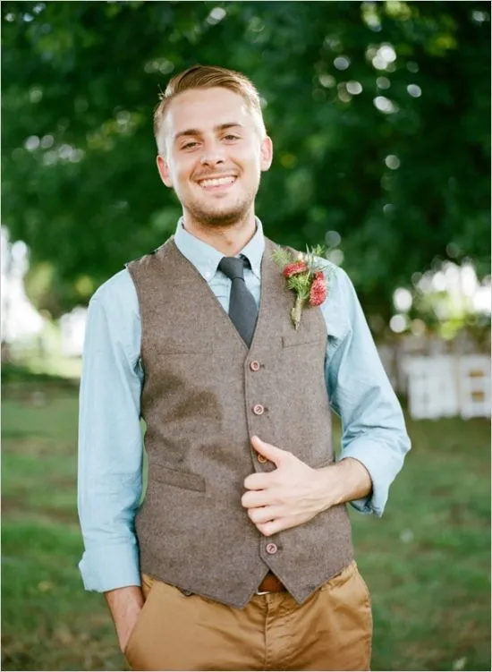 Wool on sale vest wedding