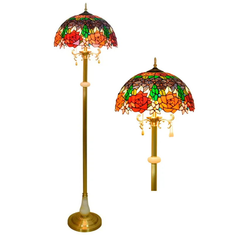 Tiffany Jade Stained Glass Floor Lamp TF077 Antique Rose Copper Shade Hotel Living Room Bedroom Standing Lamp With American Style Ideal For Modern Home Decor From Lampshow 1 140.28 DHgate.Com