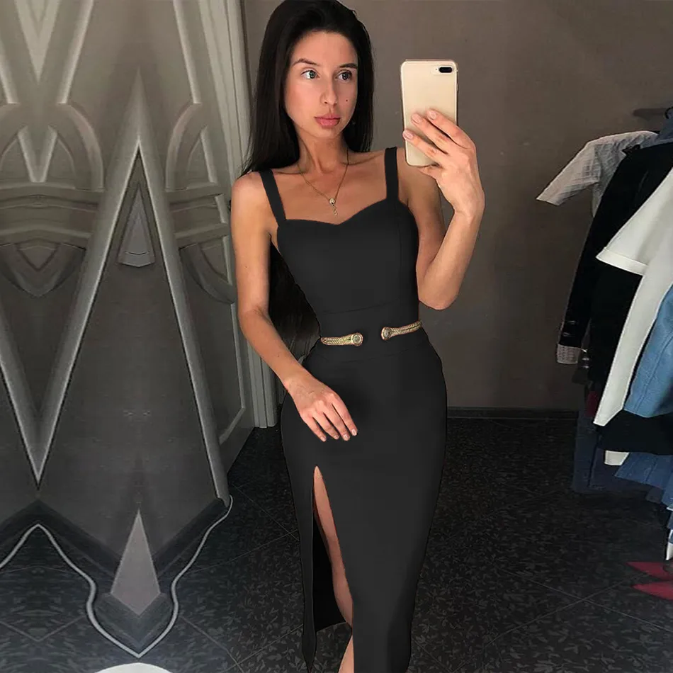 Adyce 2018 Summer sexy white bandage dress Elegant Celebrity Evening Party Vestido with Spaghetti Straps for Women Pre Sale