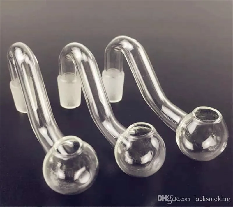 2st 10mm 14mm 18mm Man Kvinna Klar Tjock Pyrex Glasolja Brännare Vattenrör för oljeplattor Glas Bongs Tjockolja Skålar för rökning