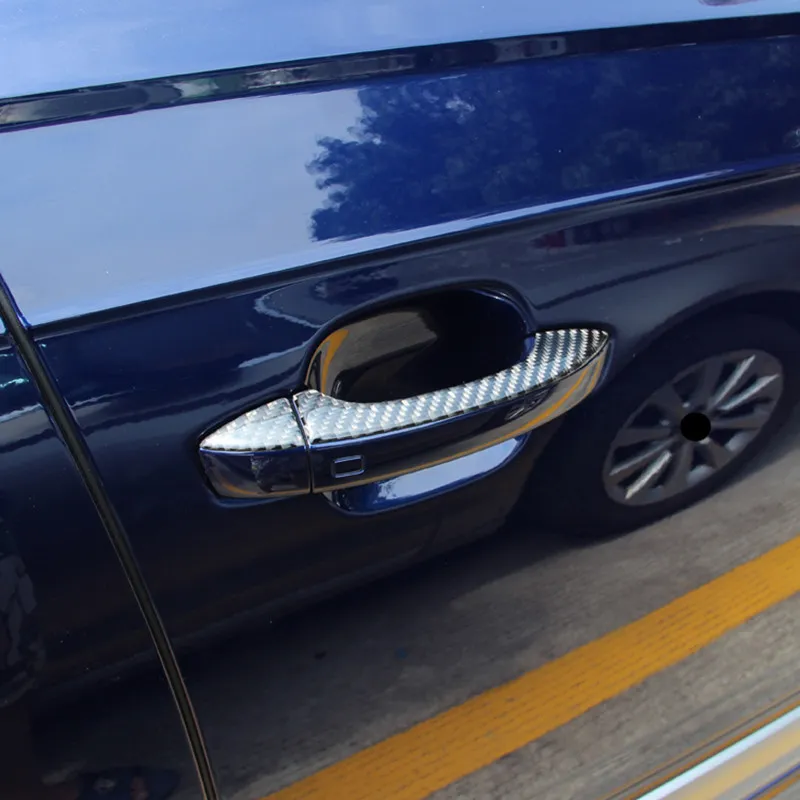 カーボンファイバーのドアハンドルアウディQ7 2016-2019 Decal Trim Car Stisterの装飾カバーストリップエクステリアアクセサリー2921