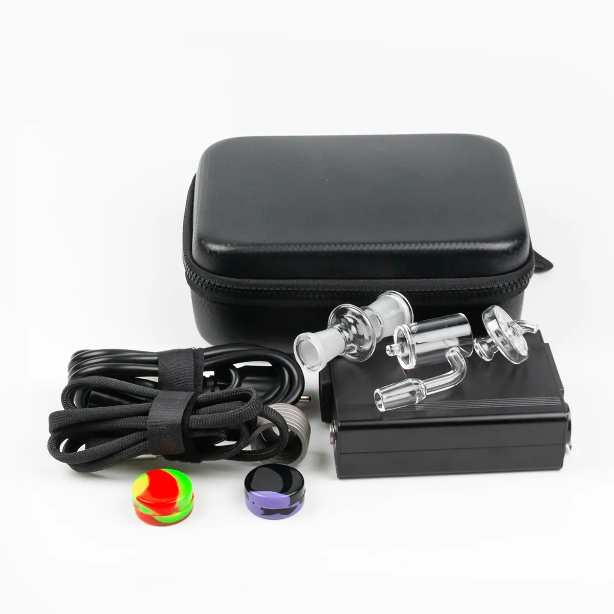 Smoking Accessories Portable Quartz E nail dab kits ENail PTD Temp Control Dabber Box with 25mm OD Nails For Glass Bong