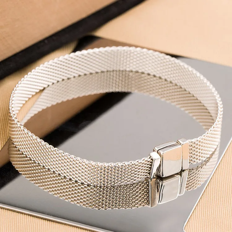 NEW 18K Rose gold watch strap Men Women Hand Chain Reflexions Bracelet Set Original Box for  925 Sterling Silver Bracelets