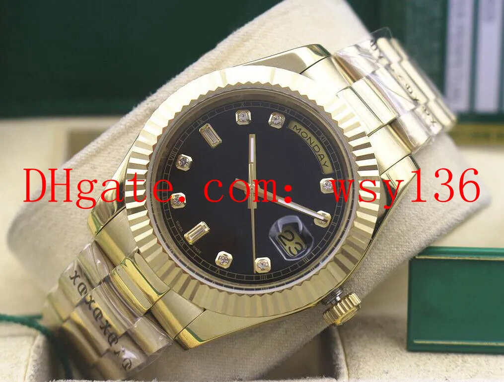 Fábrica 41 milímetros Fornecedor de luxo Day-Date Presidente Mens Casual Relógios Movimento automático 18kt ouro 18238 pulso Relógios dos esportes dos homens