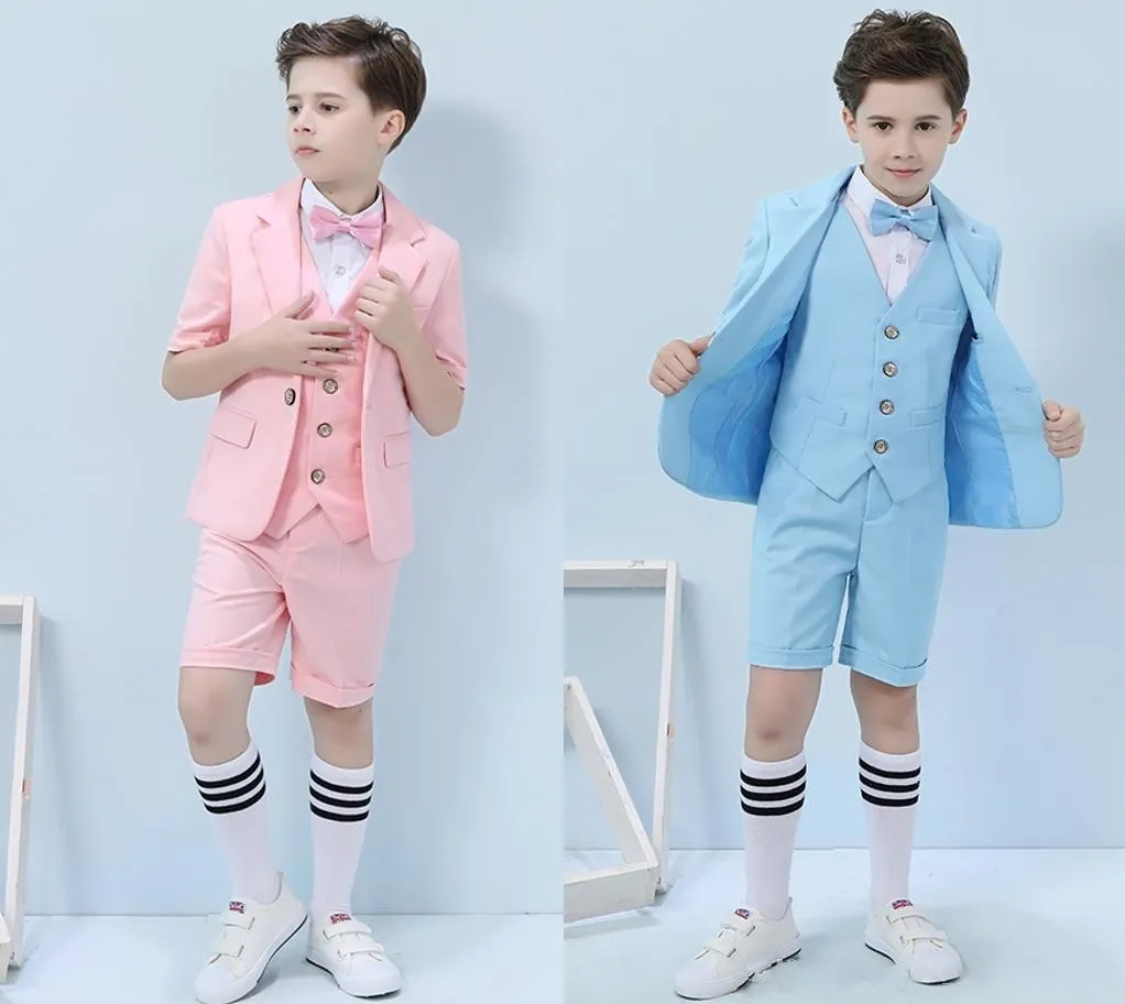 Boys Pink Slim Fit Suit | Sophia Light Pink Kids Formal Suit | Black n  Bianco