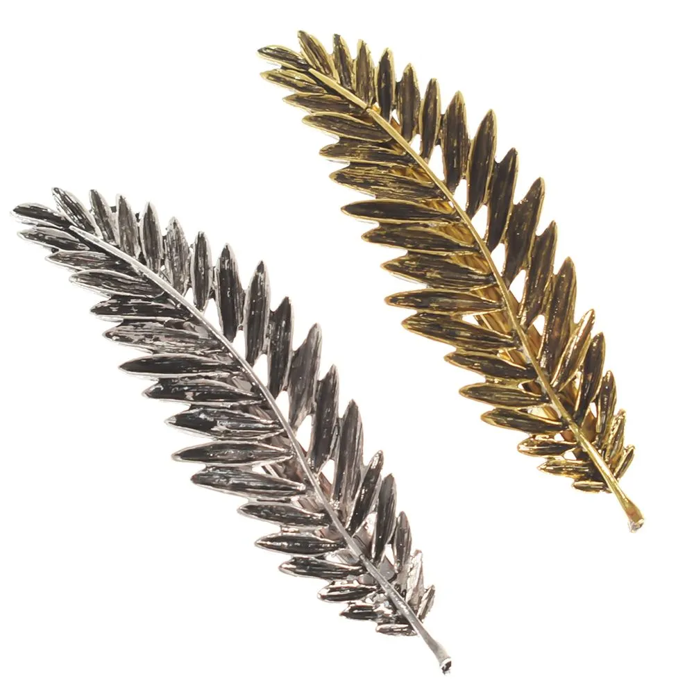 Fashion Hairpins Vintage Metal Leaf Hair Clip For Women Girl Hair