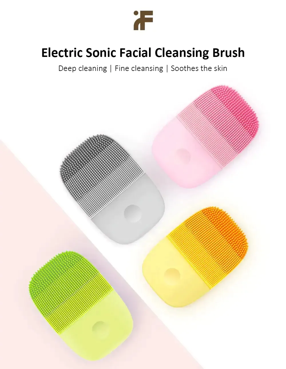 Xiaomi Youpin Inface Facial Limpeza Escova Mijia Deep Cleansing Rosto Impermeável Silicone Elétrico Sonic Cleanser Clean Aparaat C1