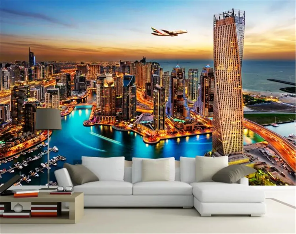 3d Wallpaper Mural Magnificent Building Night View Living Room Bedroom Background Wall Decoration Mural Wallpaper