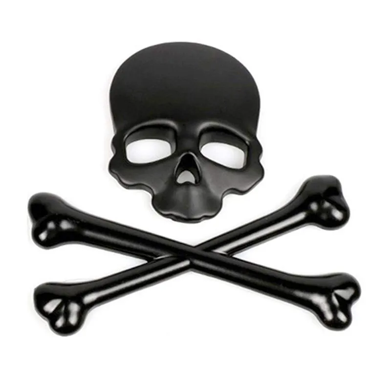 Metal 3D Skull Car Naklejki motocyklowe Czaszki Szkieletowe Crossbones Emblem Odznaka naklejka