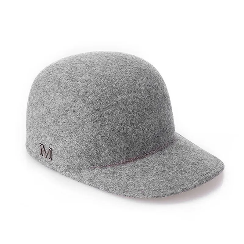 M Harf Klasik Dome Binicilik Şapka Outdoor ile Sonbahar Kış Kadın Yün Fedora Şapka Kız Cap Moda Cap Peaked Isınma
