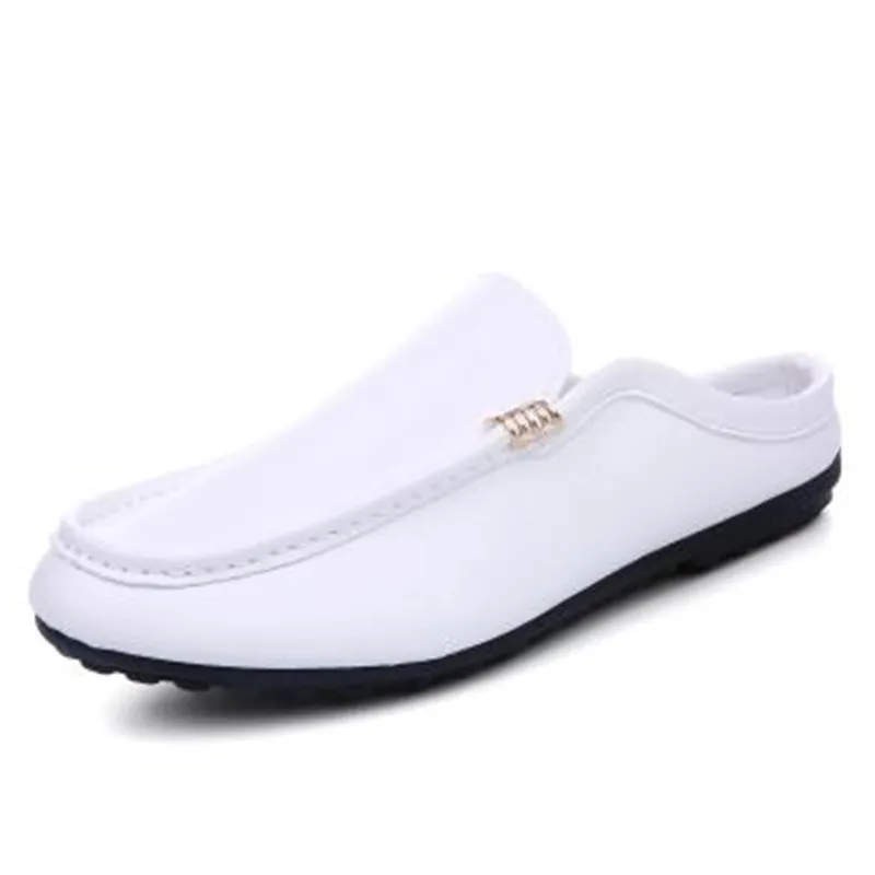 Hoge kwaliteit heren half een pack slippers mode comfortabele loafer schoenen flats casual schoenen mannen maat 39 ~ 44