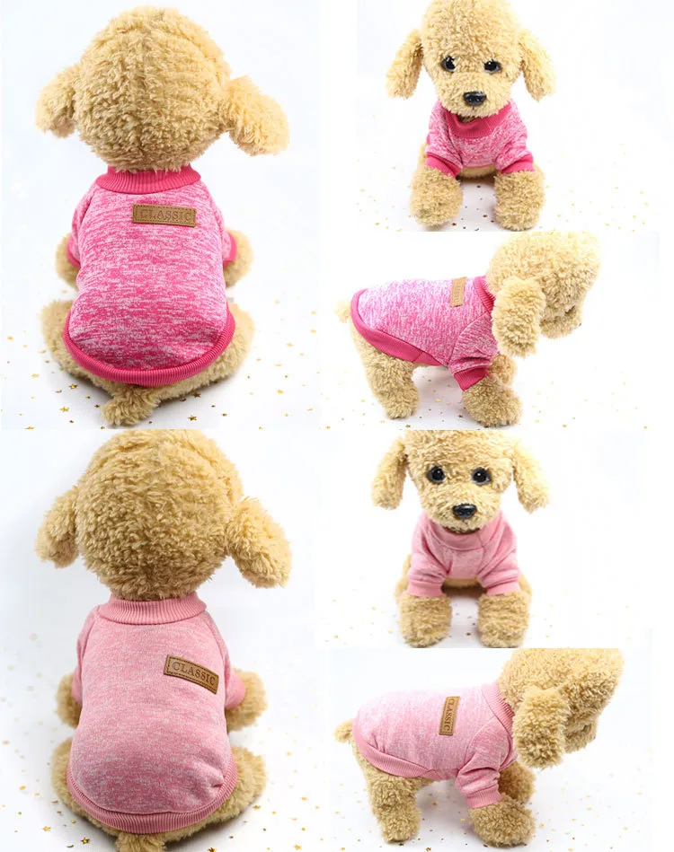 Nowy Pet Dog Knitwear sweter Fleece Płaszcz Miękkie Pogrubienie Ciepłe Pup Psy Koszula Koszula Zima Pet Dog Cat Ubrania Soft Puppy Customes Odzież