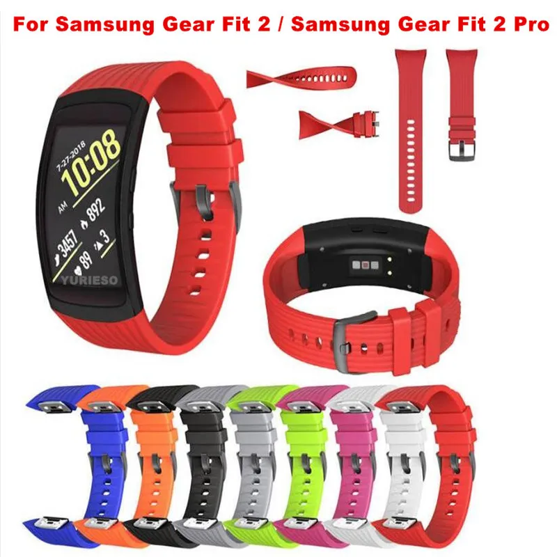 Per Samsung Gear Fit2 Pro / fit 2 cinturino intelligente di ricambio cinturino cinturino regolabile in silicone morbido cinturino da polso fit 2 pro