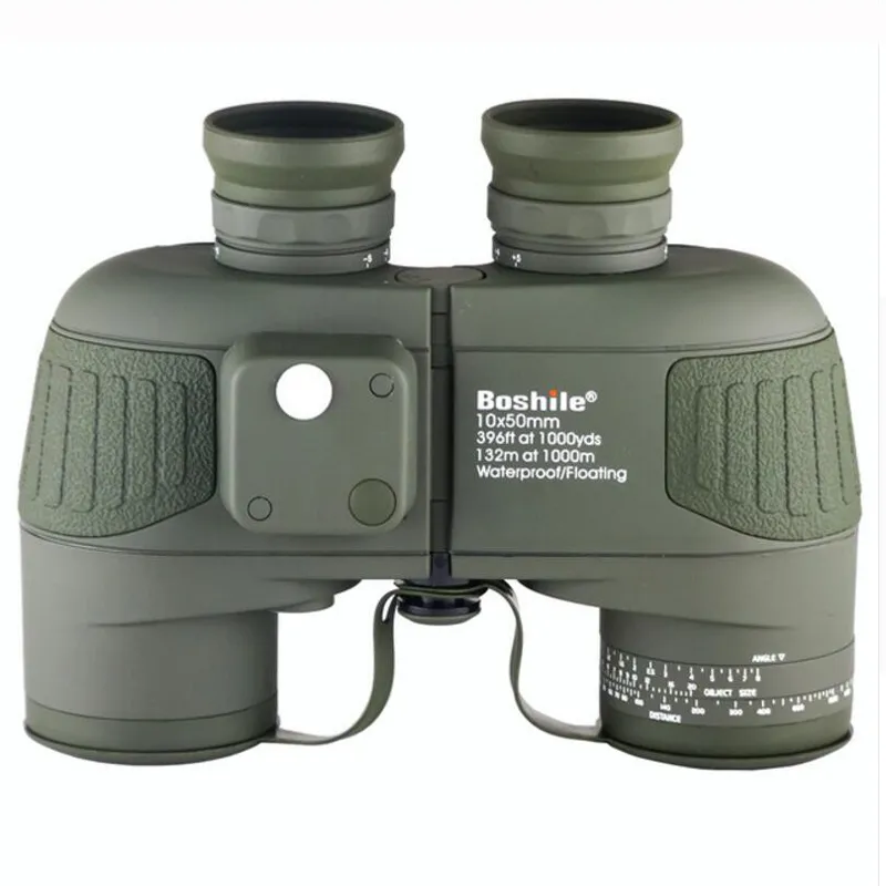 Boshile binoculars 10x50 telescope professional Military Marine binocular with Navigation Compass Lll night vision Eyepiece focusing