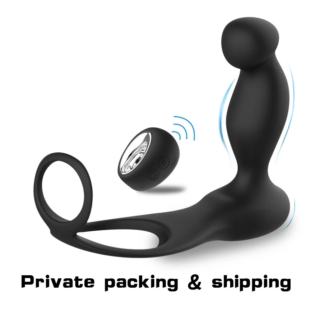 Male Prostate Massage Penis Vibrator For Men Anal Plug Silicone Prostate Stimulator Butt Plug Delay Ejaculation Ring Toy For Men (2)
