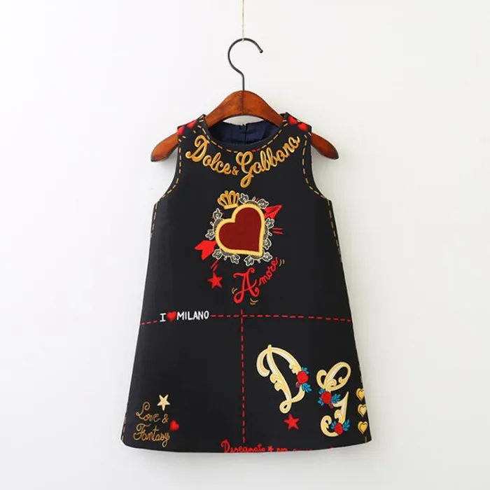 Kinder Kleidung Baby Mädchen Kleid Neueste Europäischen Und Amerikanischen Stil Frühling Herbst Sommerkleid Brief Herz Gedruckt Für Kinder Mädchen Ou3399981