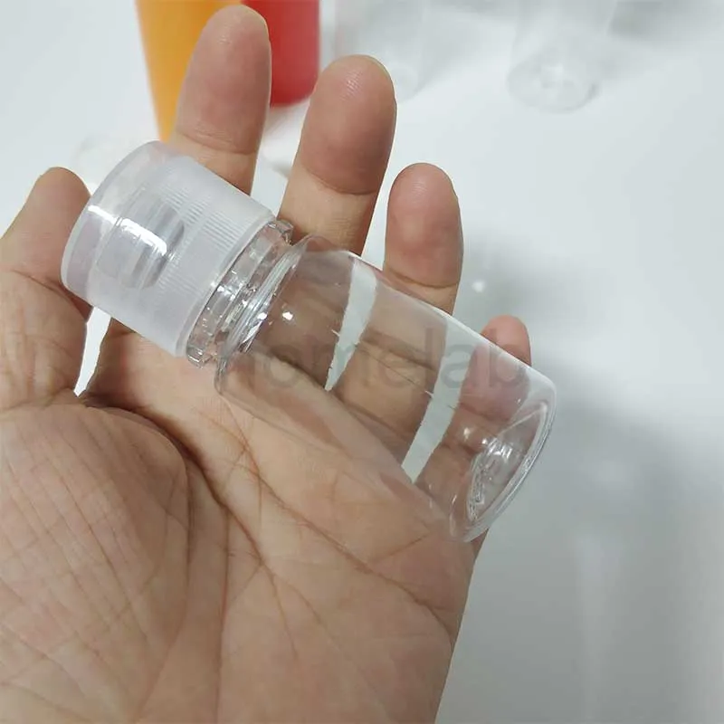 Op voorraad 30 ml Handsinitizer Fles Pet Plastic Ronde Flip Cap Bottle Children's Carry Desinfectant Hand Sanitizer Fles