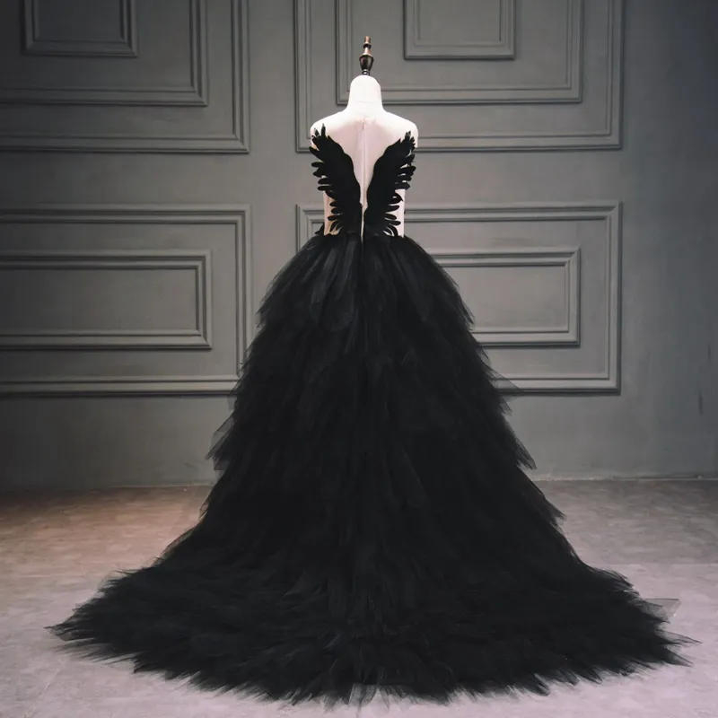 swan princess black dress Black [Swan] Short Sleeves Sweet Elegant Princess Lolita Dress Long V –  LolitaInside main image 0
