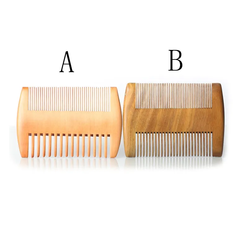 Anpassad graverad din logotyp Träkam Anti-static Hair Beard Comb Pocket Wood Combs Tät tandperforerad sil