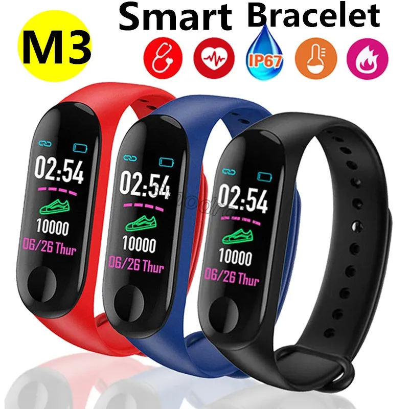 M3 Smart Band wasserdichte Fitness -Tracker Falsch Herzfrequenzmonitor Smart Armband Männer Frauen Sport Smart Watch PK Mi Band