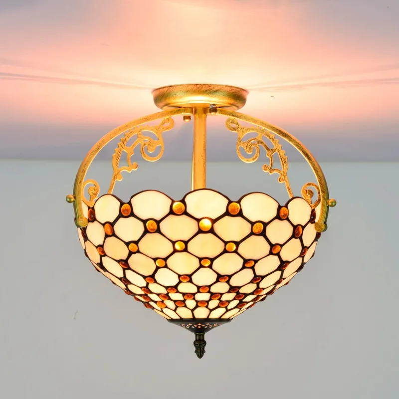 Antique tiffany ceiling light hotsell