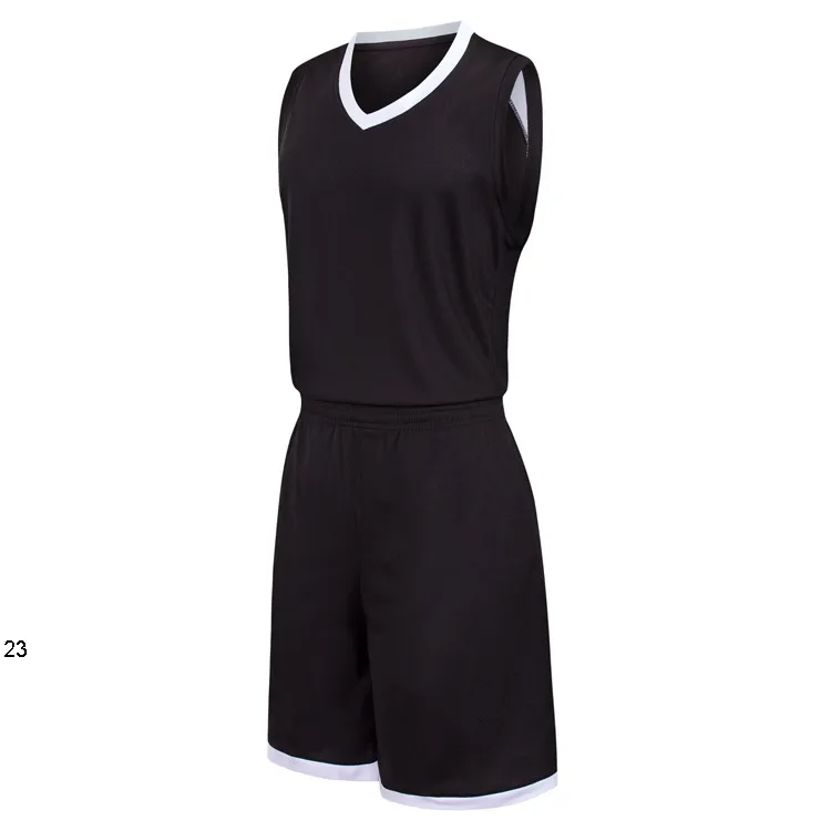 2019 Nouveaux maillots de basket-ball vierges logo imprimé Taille homme S-XXL prix pas cher expédition rapide bonne qualité Noir Blanc BW003AA1n2
