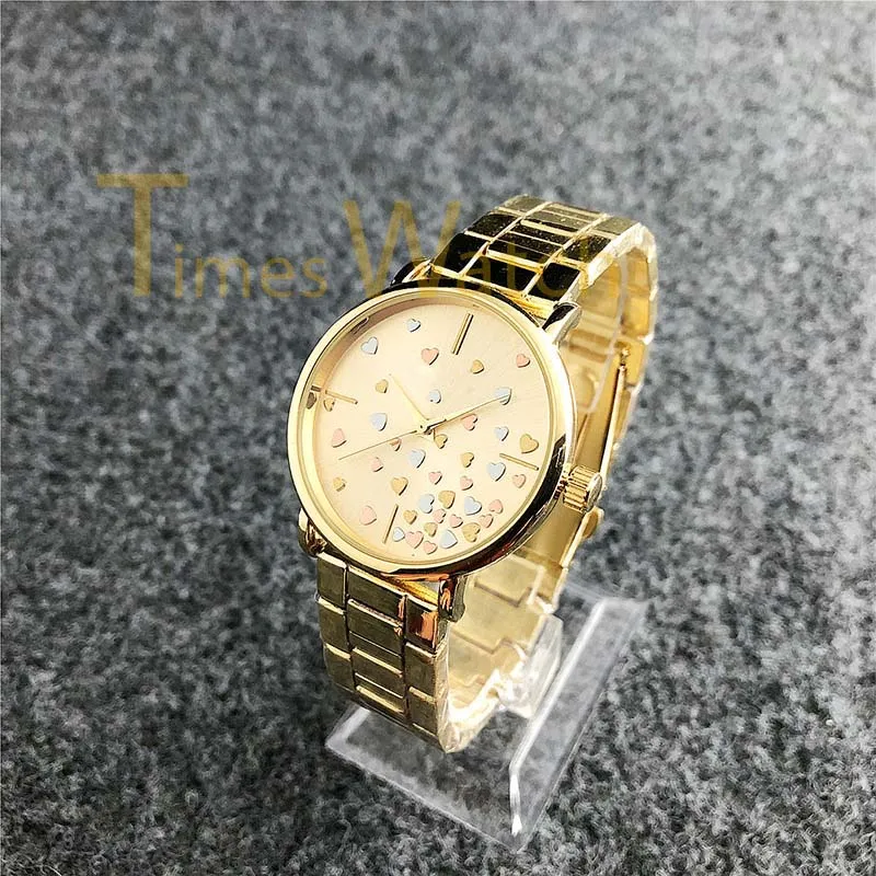 2019 Fashion Brand Quartz Watch Casual Full Steel Stylish Woman Full Love Heart Dial Designer Women Dress Watches Blue Metal Reloj Mujer