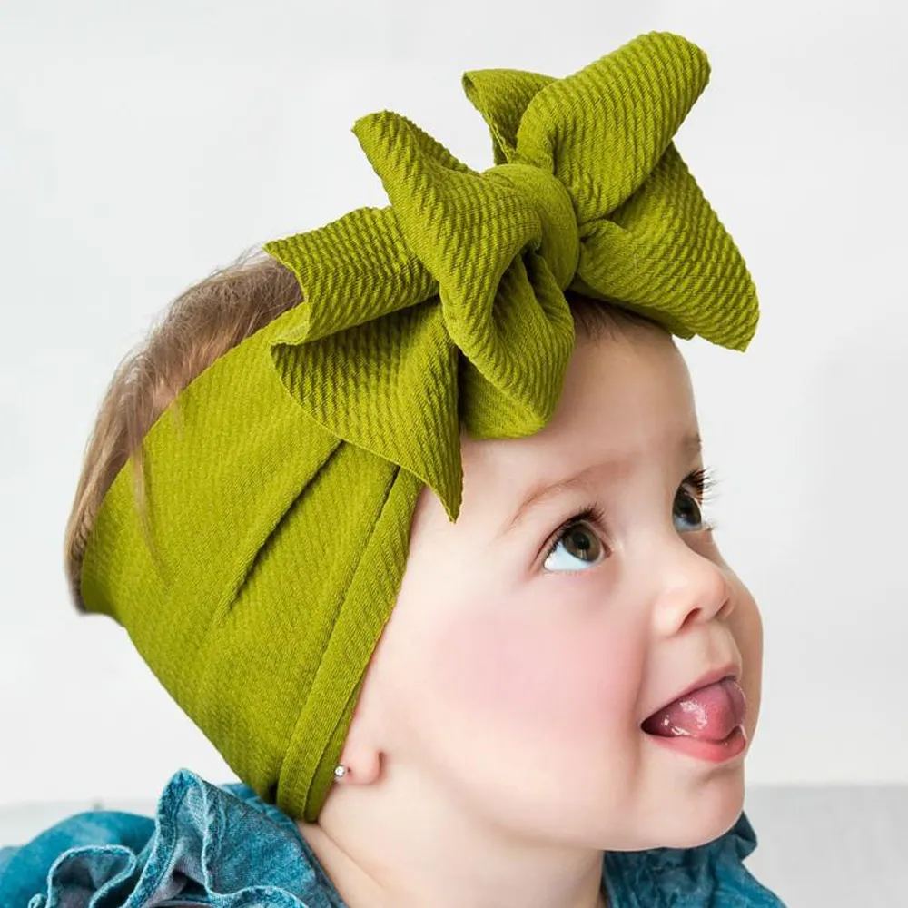3pcs Set Baby Girl Headband Ribbon Elastic Headdress Kid Hair Band Newborn  Bow