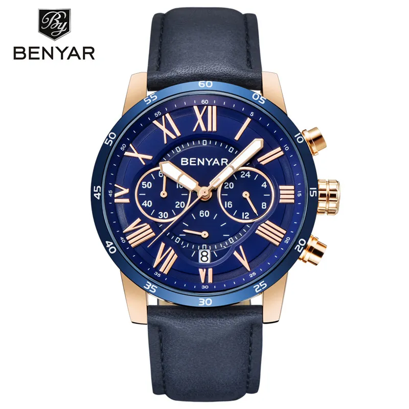 BENYAR Horloges Mannen Luxe Merk Quartz Horloge Mode Chronograaf Sport Reloj Hombre Klok Mannelijke uur relogio Masculino3070