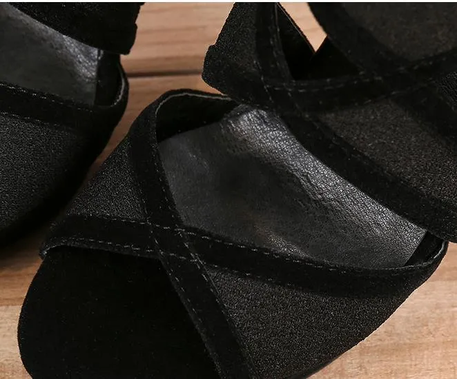 Artı boyutu 34 ila 40 41 42 lüks gladyatör sandalet kadınlar yüksek topuklu seksi siyah tasarımcı ayakkabı oymak