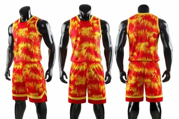 Koszulki na zewnątrz Koszulki do koszykówki Dostosowany koszykówki Odzież męska Mesh Performance Design Custom Basketball Koszulki online Zestawy z szorty